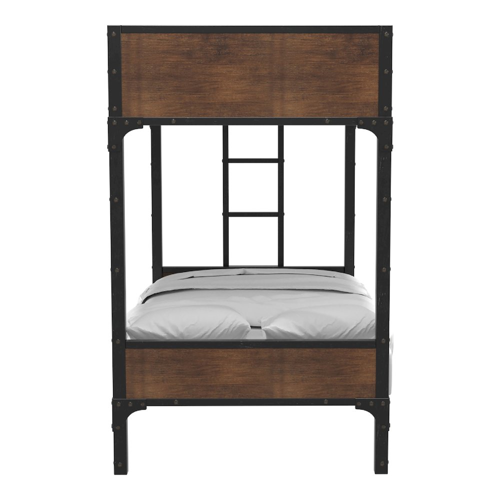 Baron Metal Twin over Twin Bunk Bed in Black