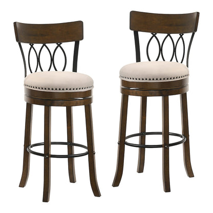 Beka Wood 29-inch Swivel Bar Stool (Set of 2)