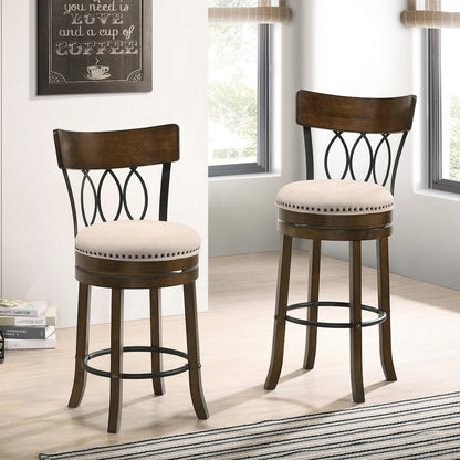 Beka Wood 29-inch Swivel Bar Stool (Set of 2)