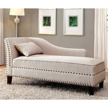 Jazlyn Contemporary Fabric Nailhead Chaise Lounge