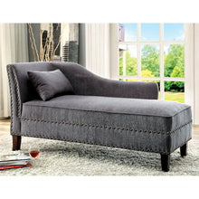 Jazlyn Contemporary Fabric Nailhead Chaise Lounge