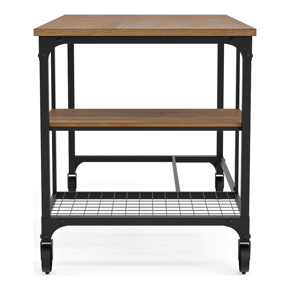 Amtex Metal Computer Desk with Casters in Antique Black