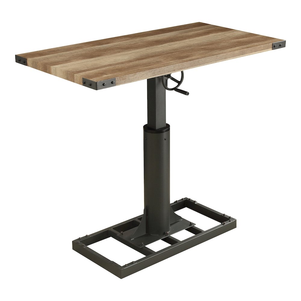 Ziaz Metal Adjustable Standing Desk with USB in Sand Black
