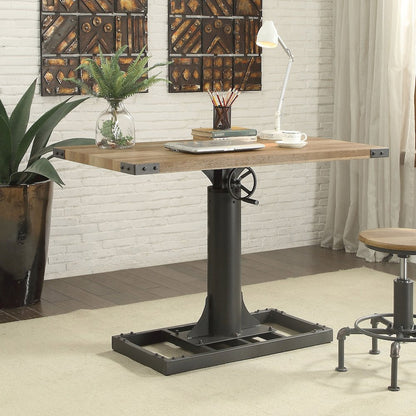 Ziaz Metal Adjustable Standing Desk with USB in Sand Black