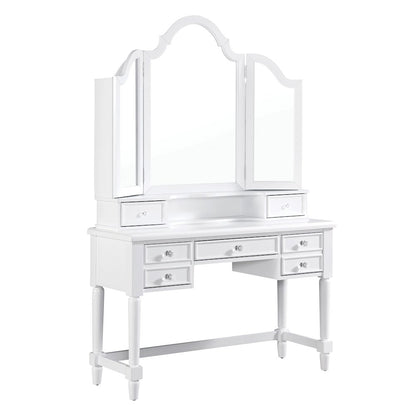 Estae Traditional 3-Piece Solid Wood Vanity Set in White