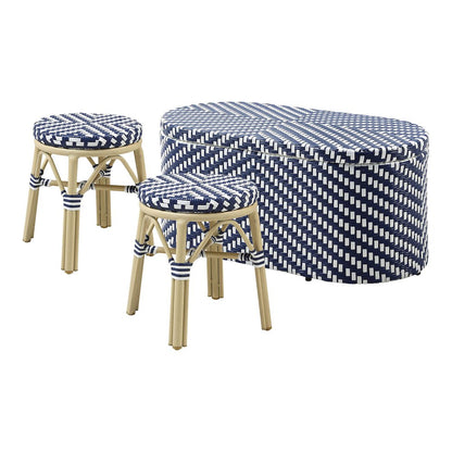 Pagler Aluminum 3pc Wicker Patio Coffee Table and Stool Set