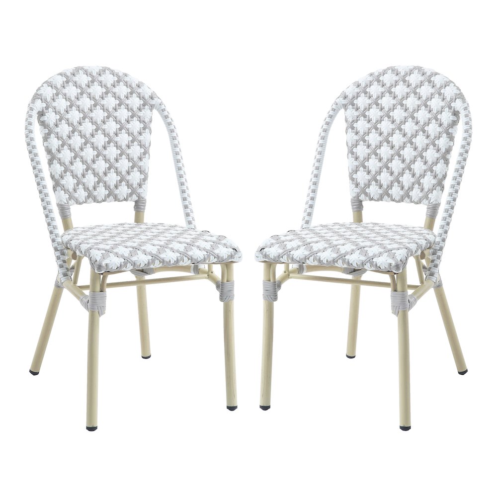 Misea Transitional Aluminum Woven Patio Chair (Set of 2)
