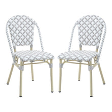 Misea Transitional Aluminum Woven Patio Chair (Set of 2)