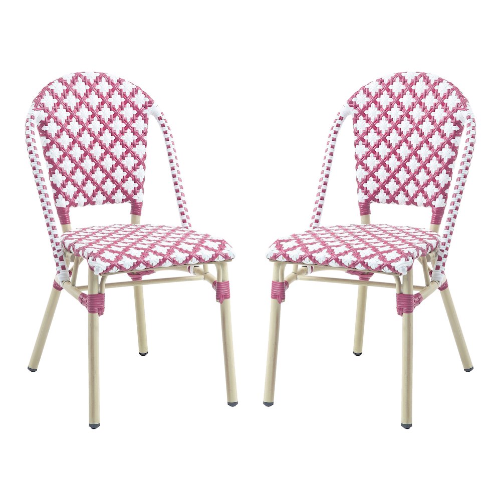 Misea Transitional Aluminum Woven Patio Chair (Set of 2)