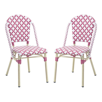 Misea Transitional Aluminum Woven Patio Chair (Set of 2)