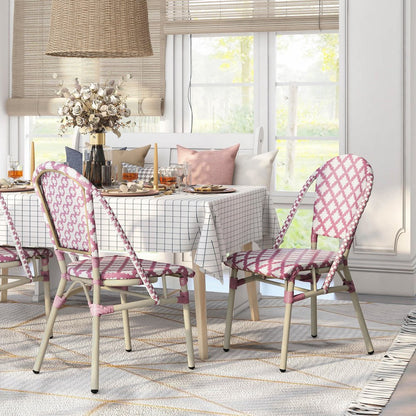 Misea Transitional Aluminum Woven Patio Chair (Set of 2)