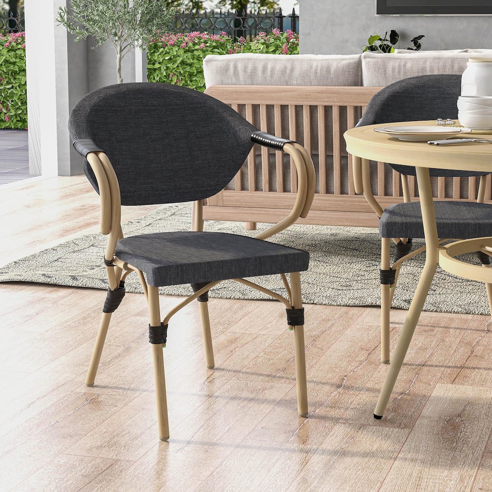 Borda Aluminum Patio Arm Chair (Set of 2)