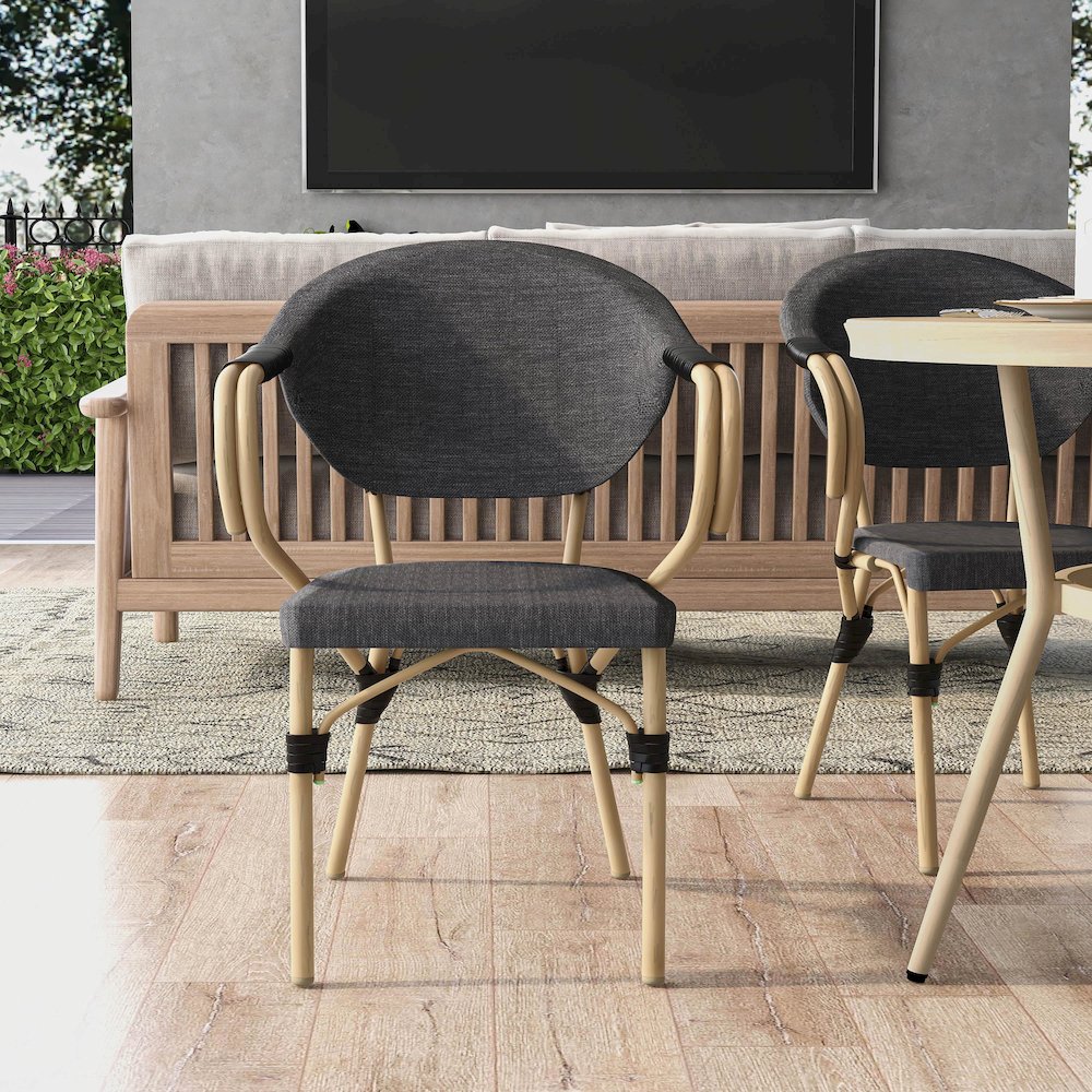 Borda Aluminum Patio Arm Chair (Set of 2)