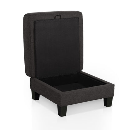 Reese Wood Frame Fabric Storage Ottoman, Grey