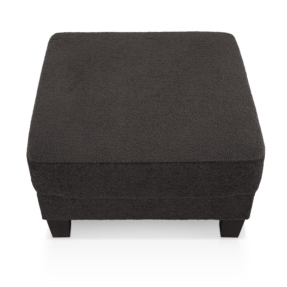 Reese Wood Frame Fabric Storage Ottoman, Grey