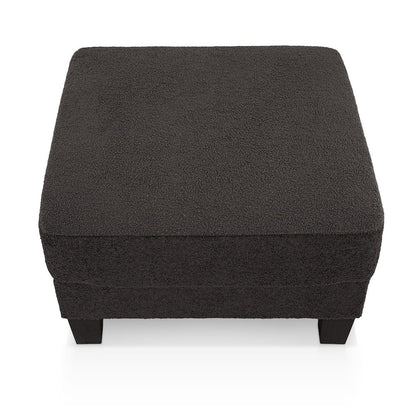 Reese Wood Frame Fabric Storage Ottoman, Grey