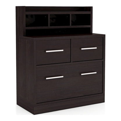 Jonah Wood Multi-Storage Filing Cabinet in Cappuccino