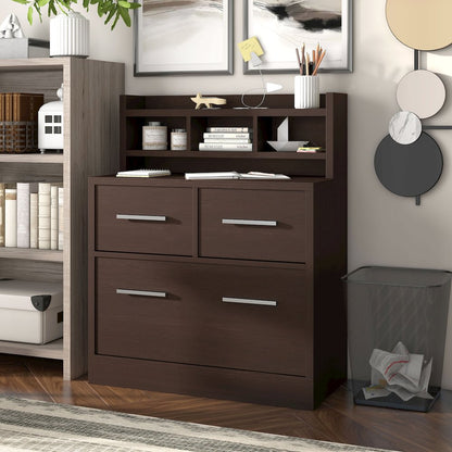 Jonah Wood Multi-Storage Filing Cabinet in Cappuccino