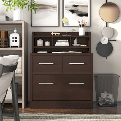 Jonah Wood Multi-Storage Filing Cabinet in Cappuccino