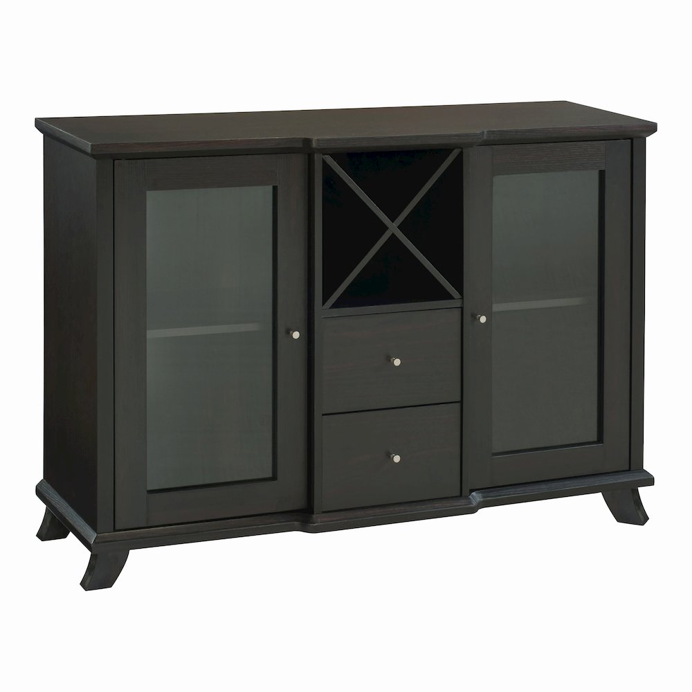Anglex Wood Buffet with Wine Rack in Cappuccino