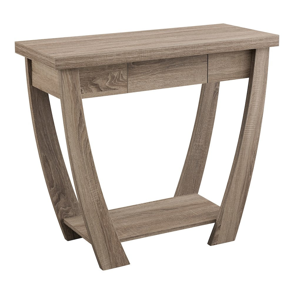 Quaint Modern Wood 1-Drawer Console Table in Light Oak