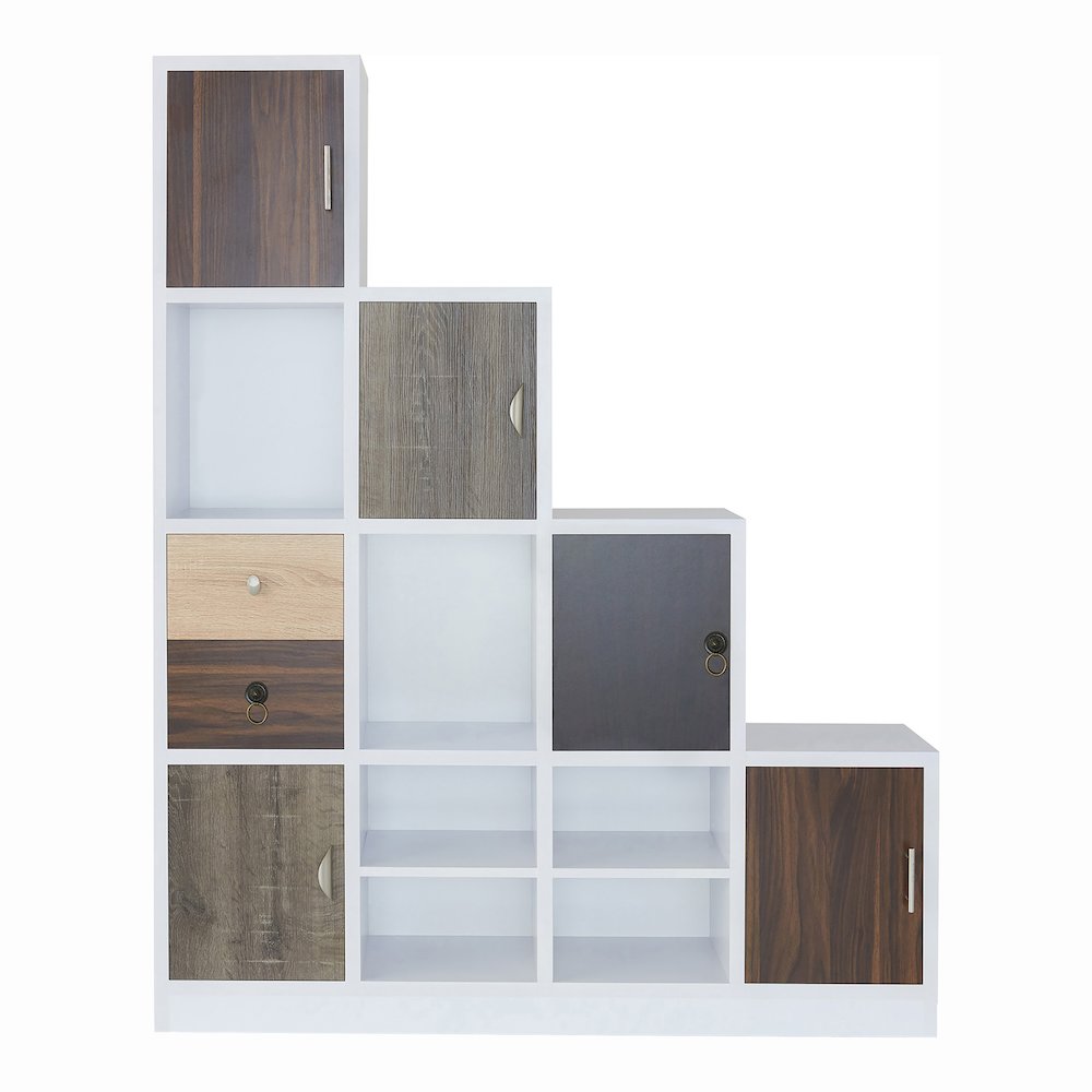 Newark Contemporary Wood Multi-Cube Bookcase in White