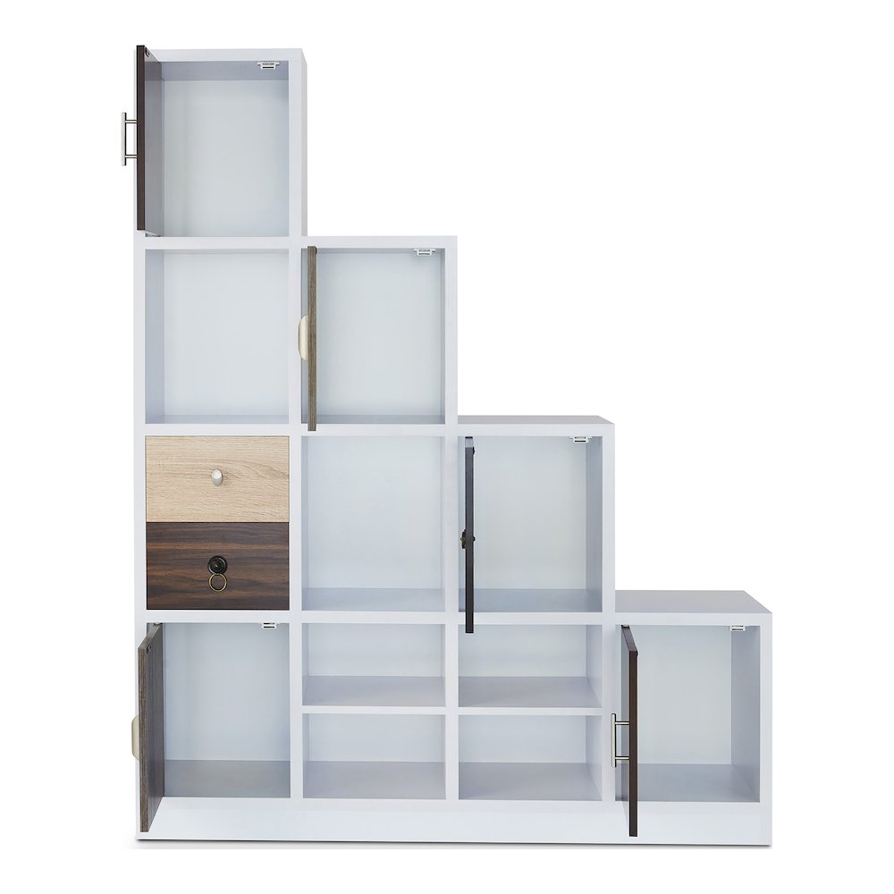 Newark Contemporary Wood Multi-Cube Bookcase in White