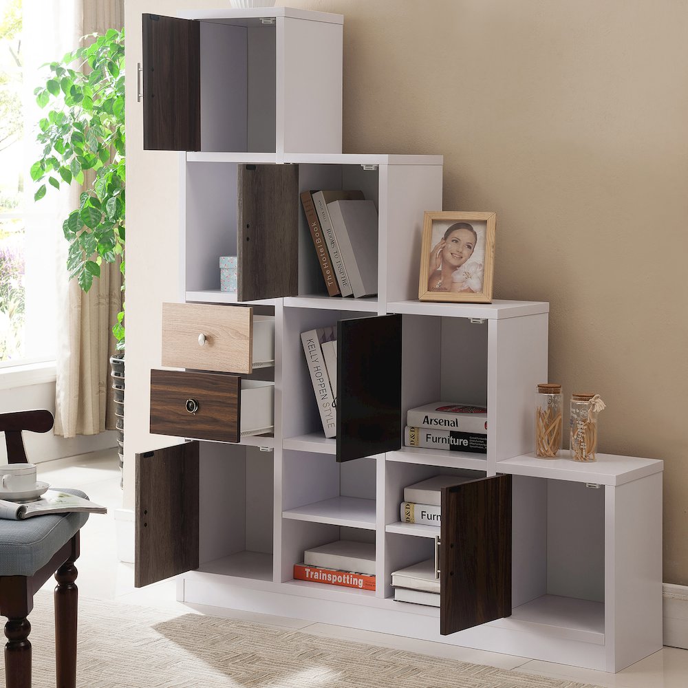 Newark Contemporary Wood Multi-Cube Bookcase in White