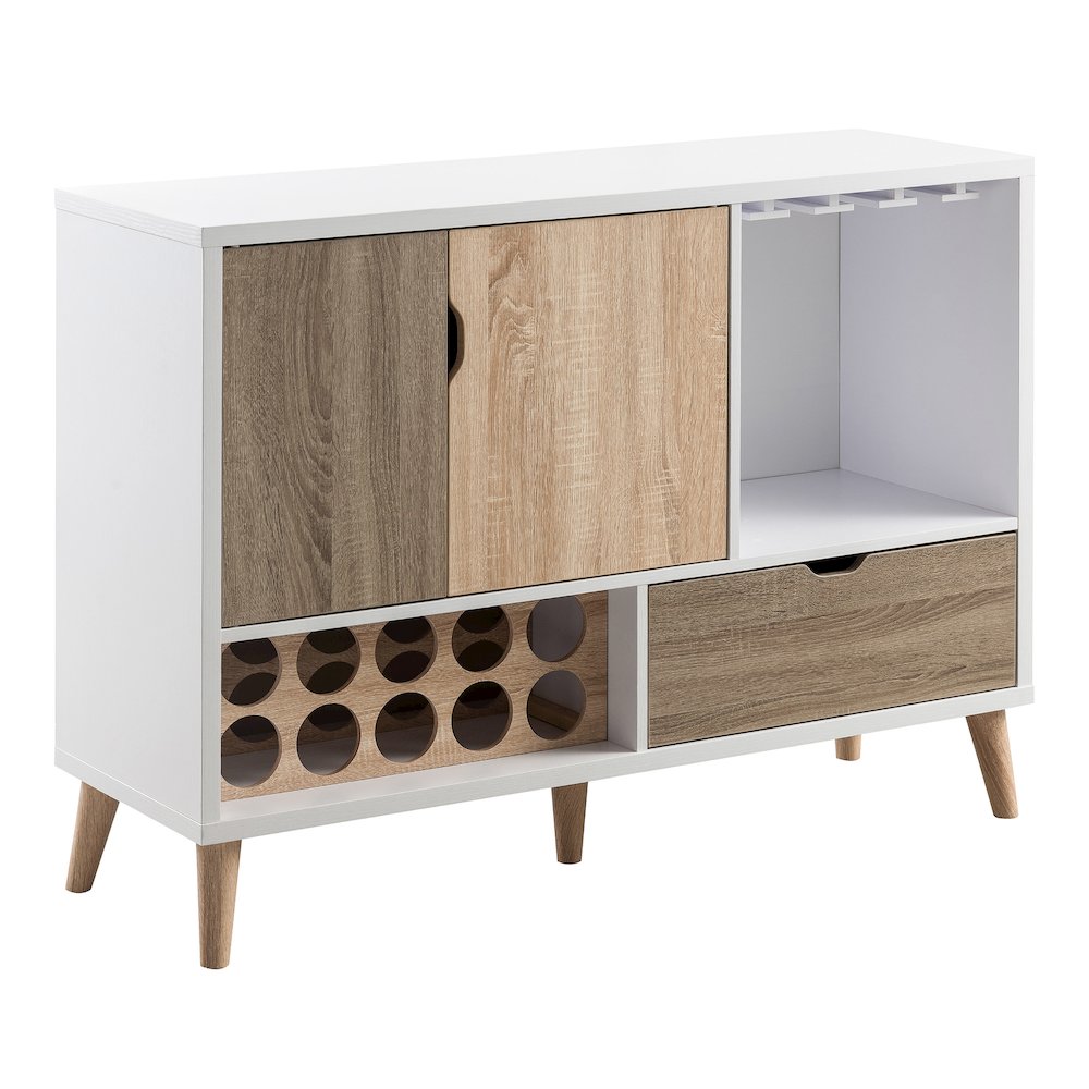 Vaughn Transitional Wood 10-Bottle Wine Rack in White