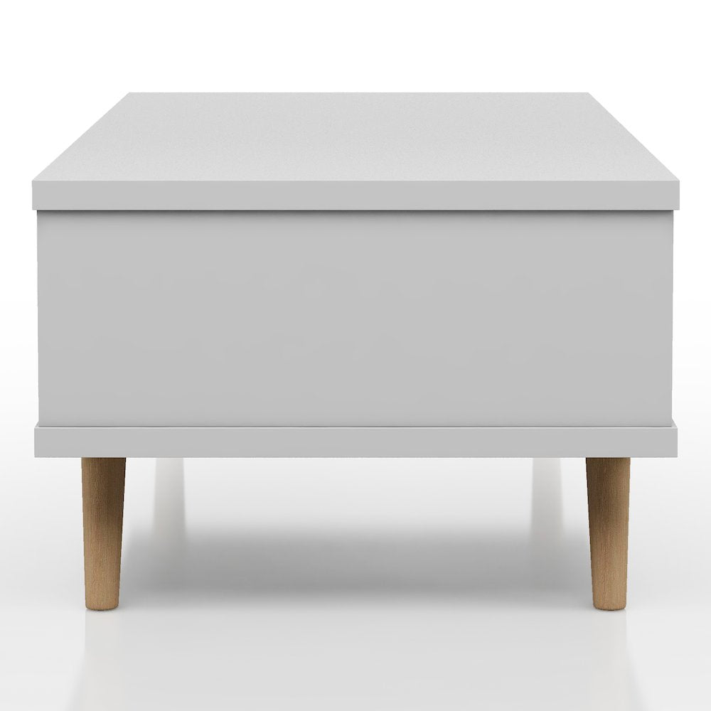 Paulson Wood 1-Drawer Coffee Table in White and Dark Gray