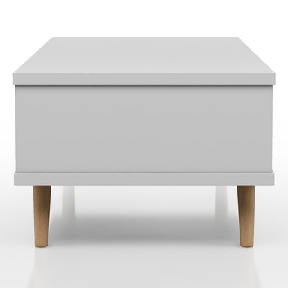 Paulson Wood 1-Drawer Coffee Table in White and Dark Gray