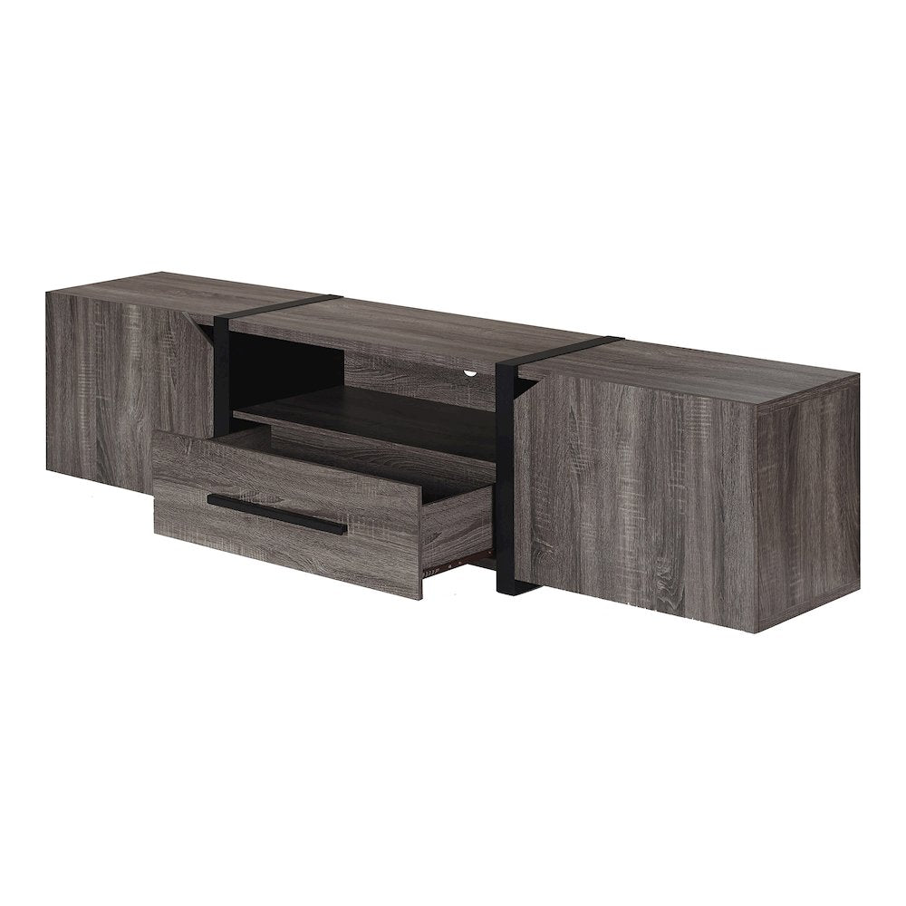 Diego Rustic Wood 81.5-Inch TV Stand