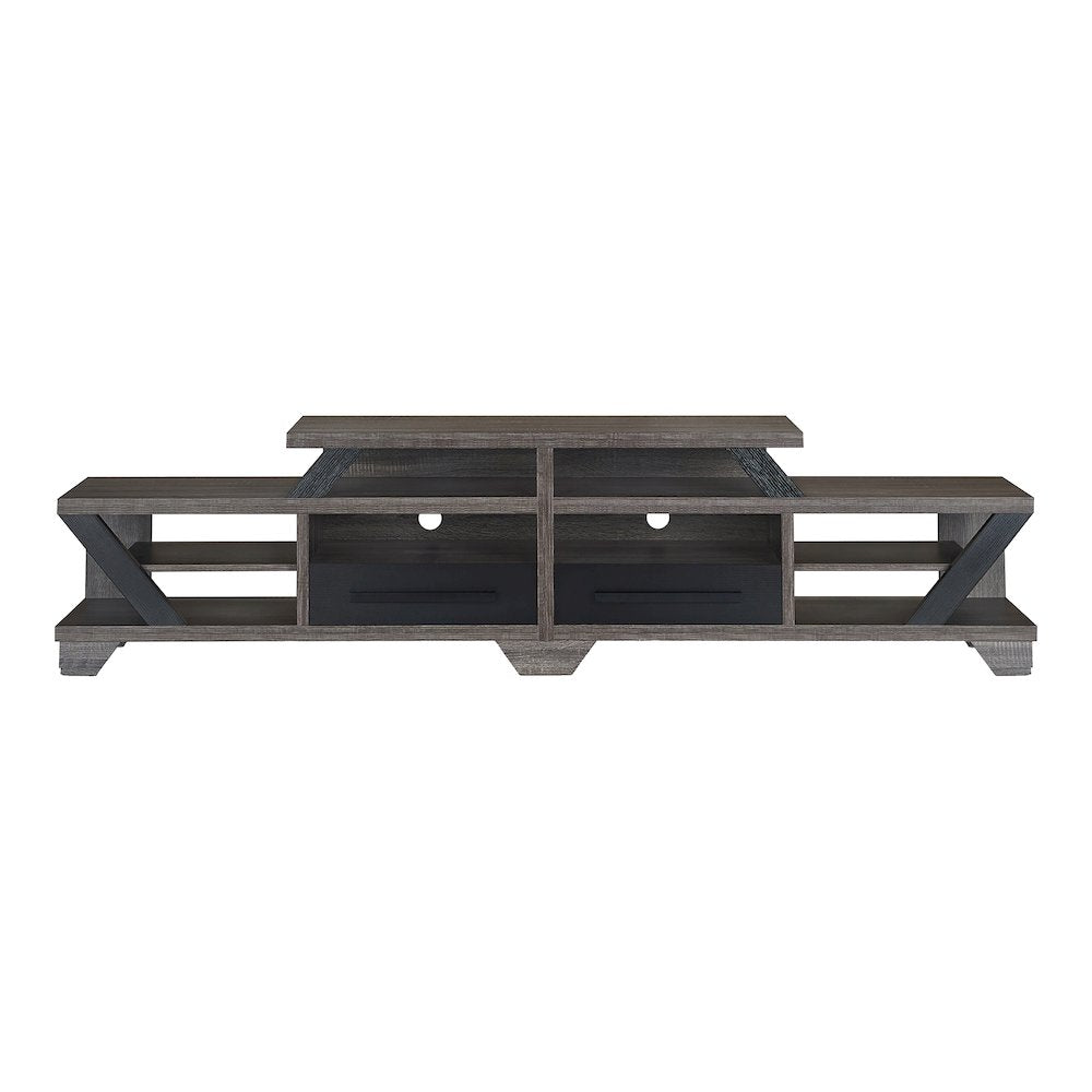 Dixon Rustic Wood 82-Inch TV Stand in Distressed Gray