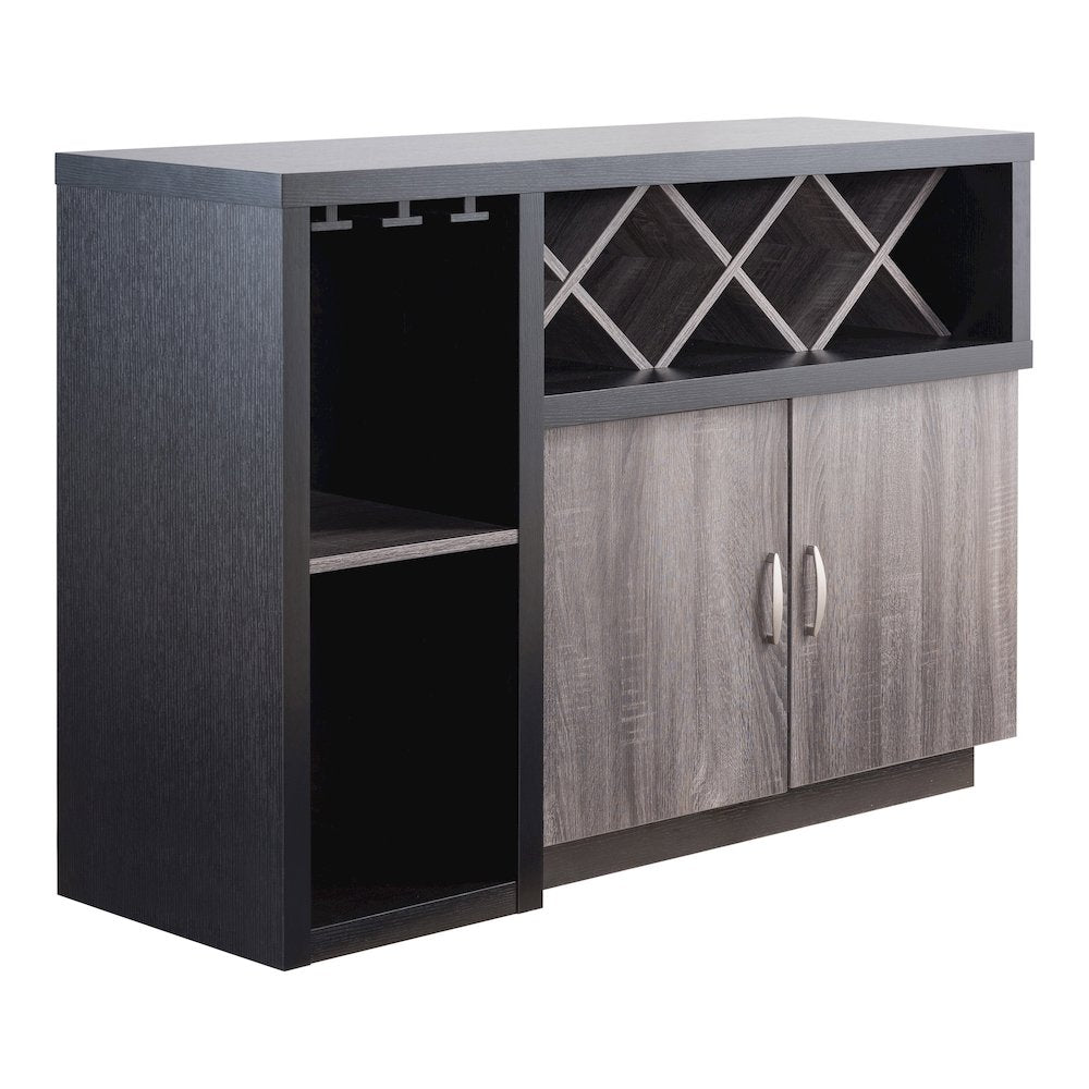 Sauterne Wood Multi-Storage Buffet in Distressed Gray