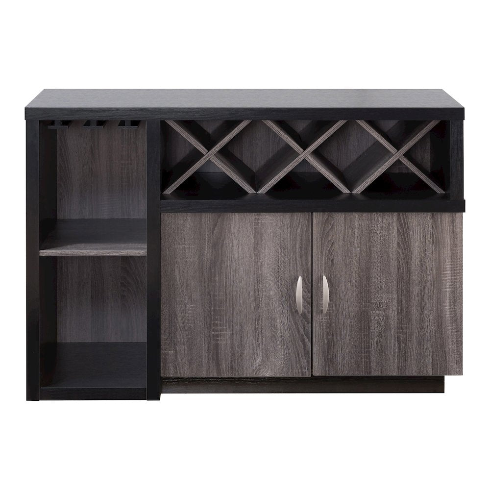 Sauterne Wood Multi-Storage Buffet in Distressed Gray