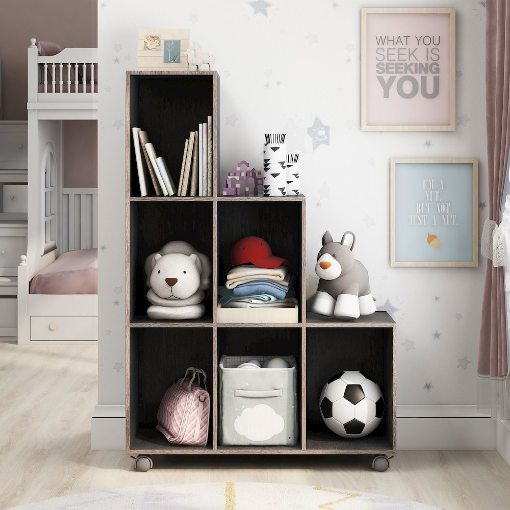 Chapin Wood 6-Compartment Bookcase