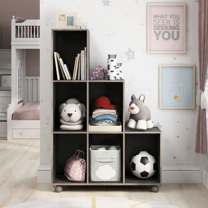Chapin Wood 6-Compartment Bookcase