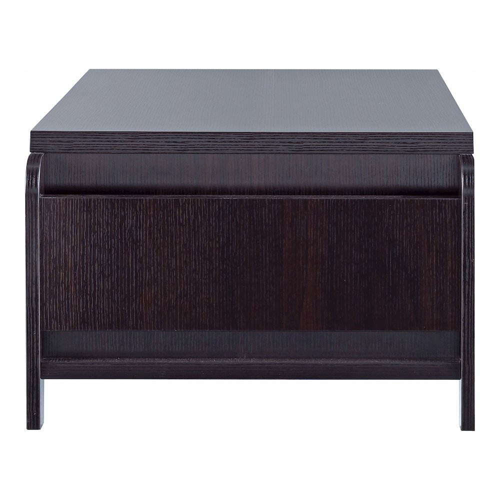 Allium Wood Coffee Table with Magazine Rack in Cappuccino