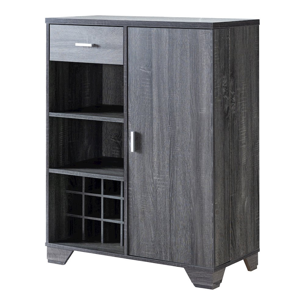 Morchi Modern Wood 12-Bottle Buffet in Dark Gray