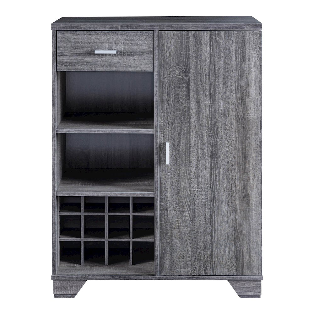 Morchi Modern Wood 12-Bottle Buffet in Dark Gray