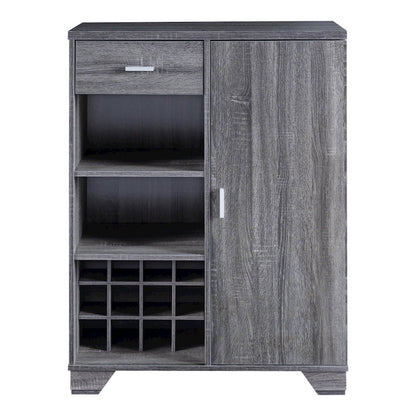 Morchi Modern Wood 12-Bottle Buffet in Dark Gray