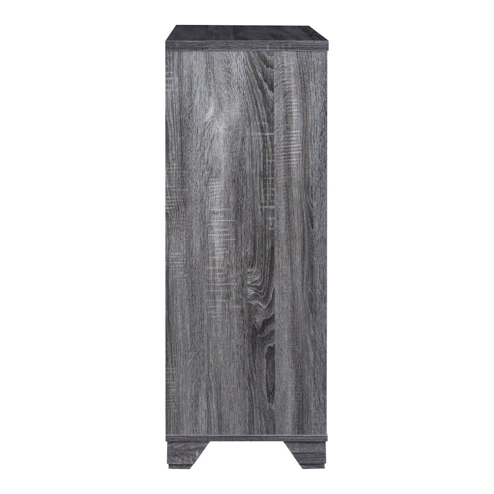 Morchi Modern Wood 12-Bottle Buffet in Dark Gray