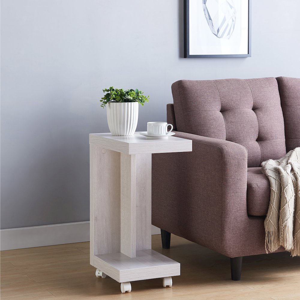 Vecker Modern Wood Mobile End Table