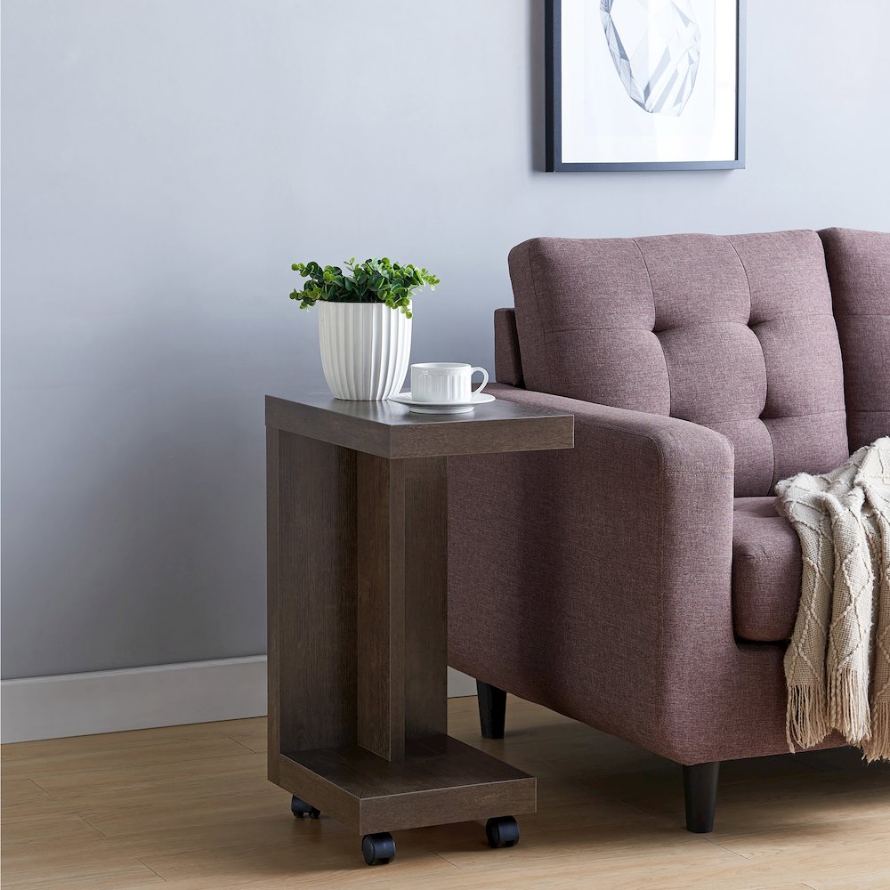 Vecker Modern Wood Mobile End Table