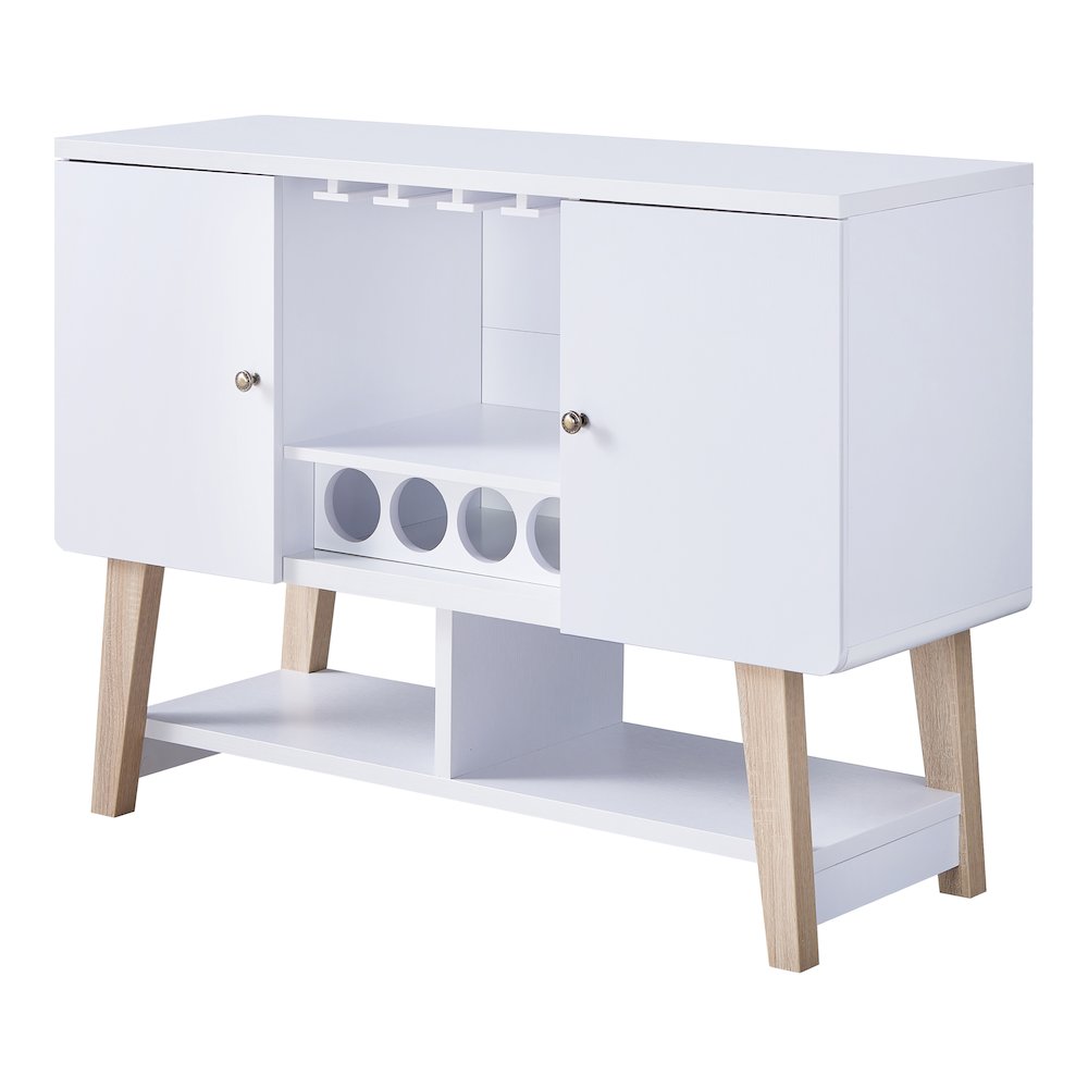 Nico Modern Wood 4-Bottle Buffet in White