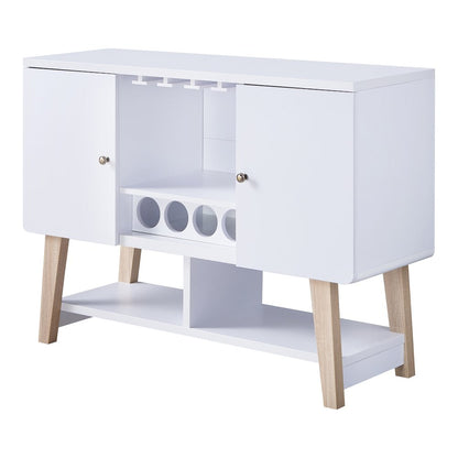 Nico Modern Wood 4-Bottle Buffet in White