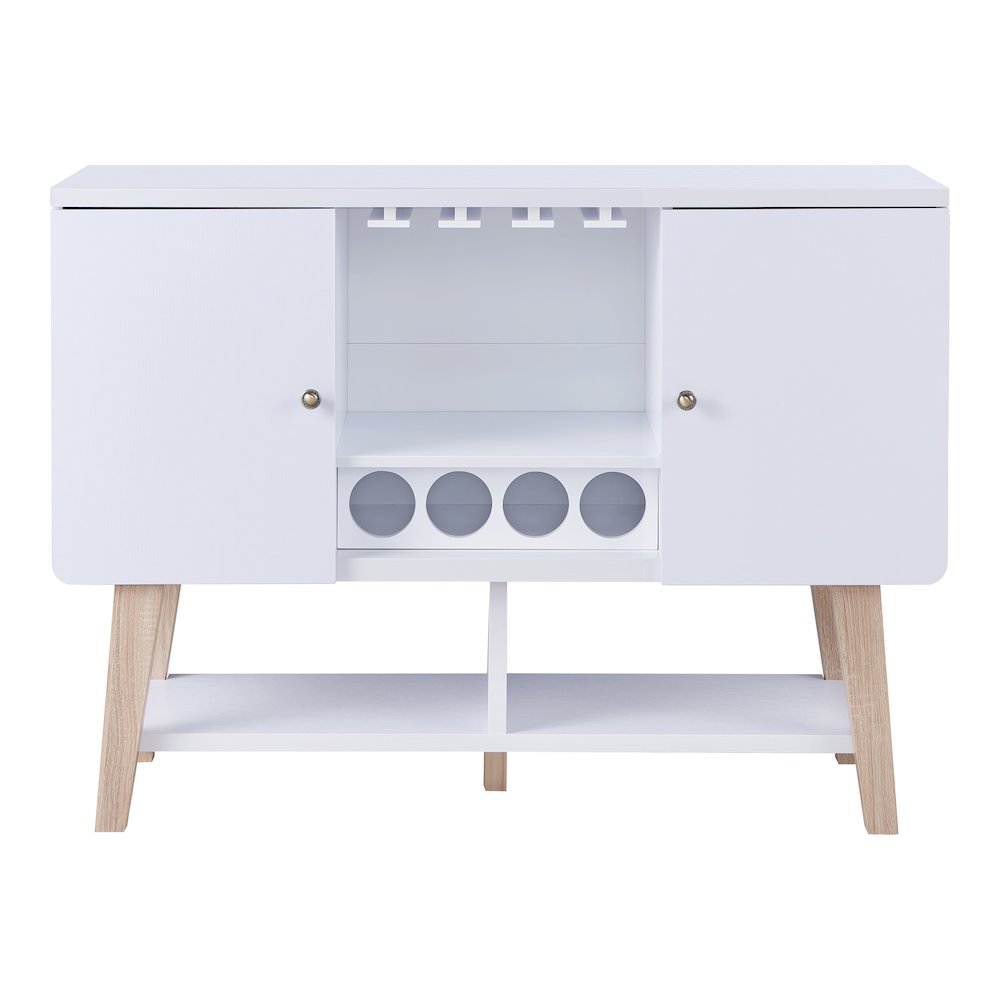 Nico Modern Wood 4-Bottle Buffet in White
