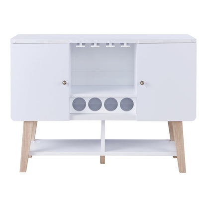 Nico Modern Wood 4-Bottle Buffet in White