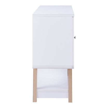 Nico Modern Wood 4-Bottle Buffet in White