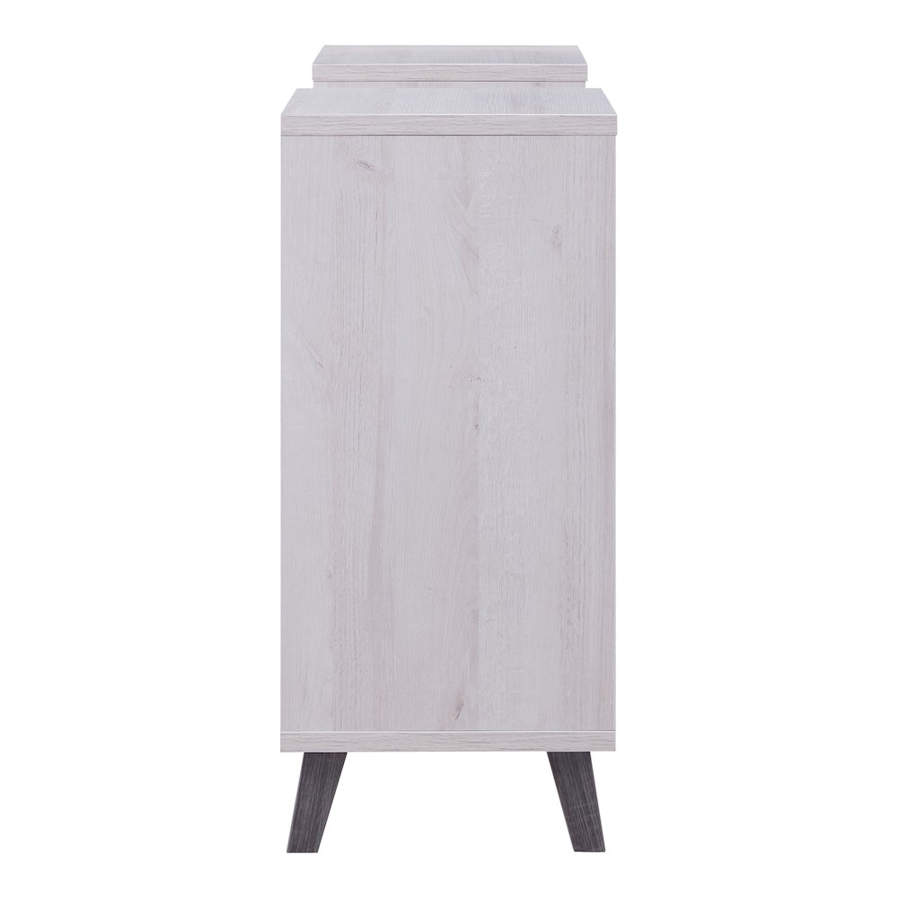 Nova Wood 6-Shelf Display Console Table in White Oak
